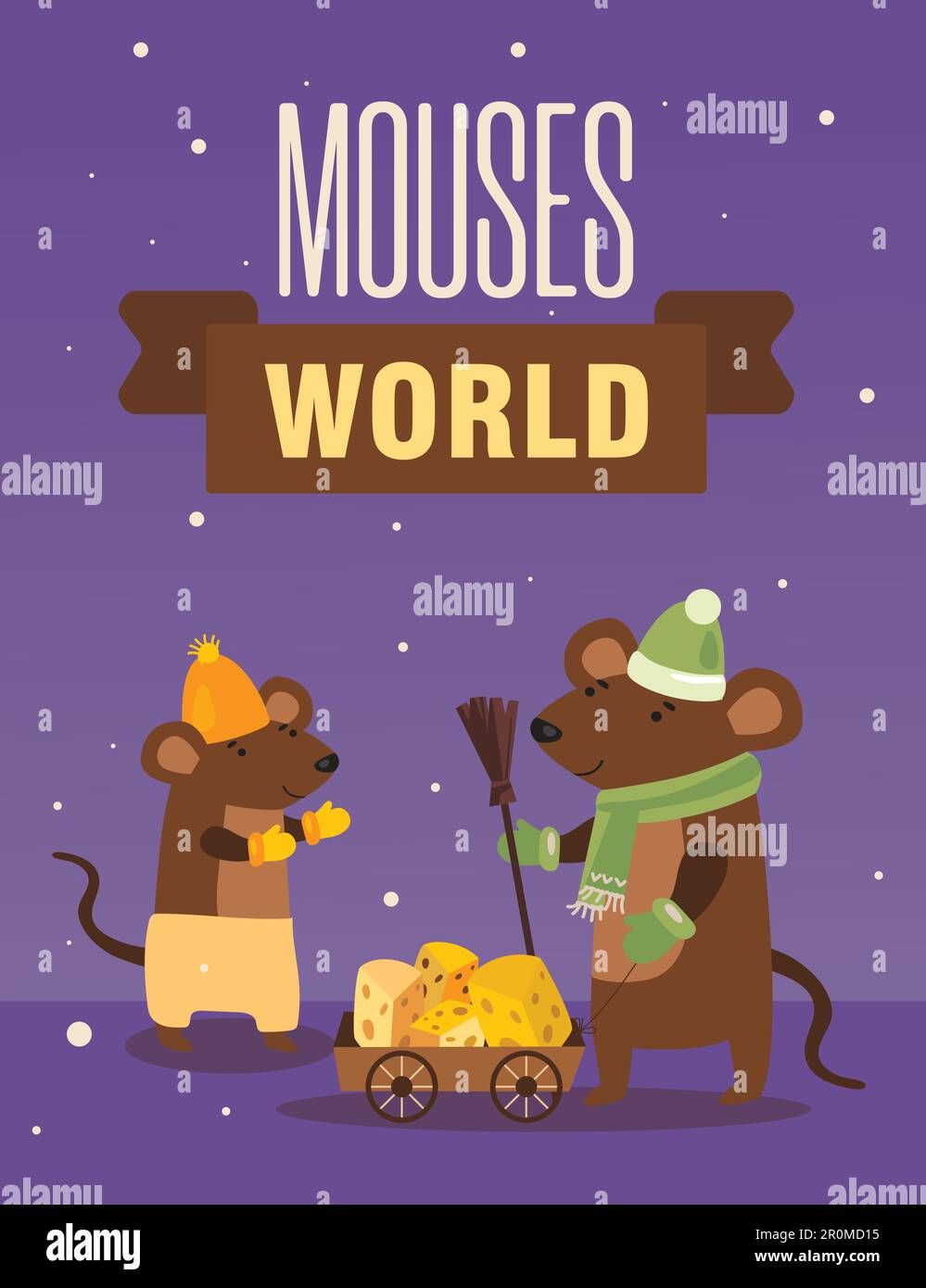 Design d'arrière-plan coloré du monde de la souris Illustration de Vecteur