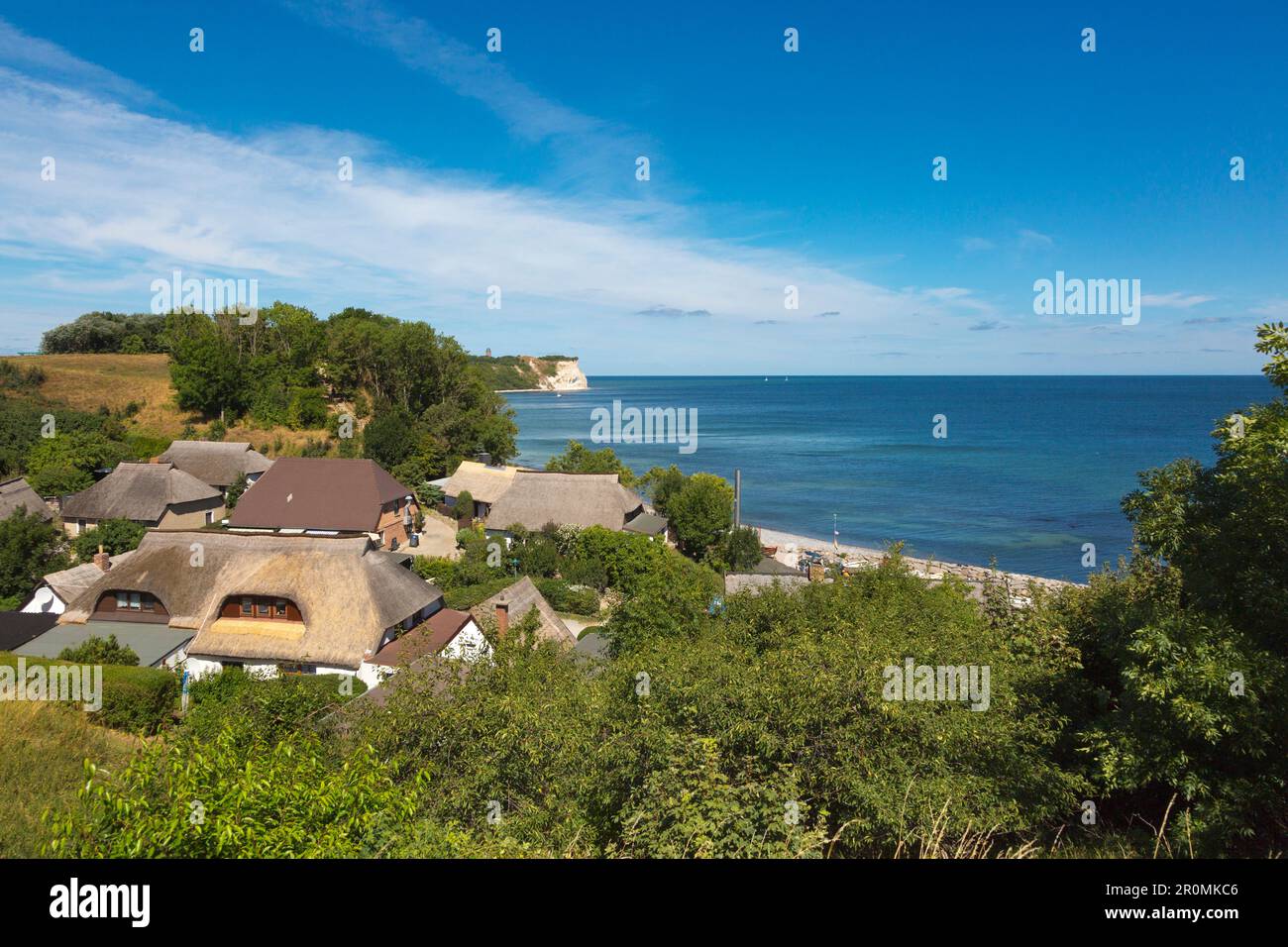 Vue sur le village Vitt au Cap Arkona, Rügen, Mer Baltique, Mecklembourg-Poméranie-Occidentale, Allemagne Banque D'Images