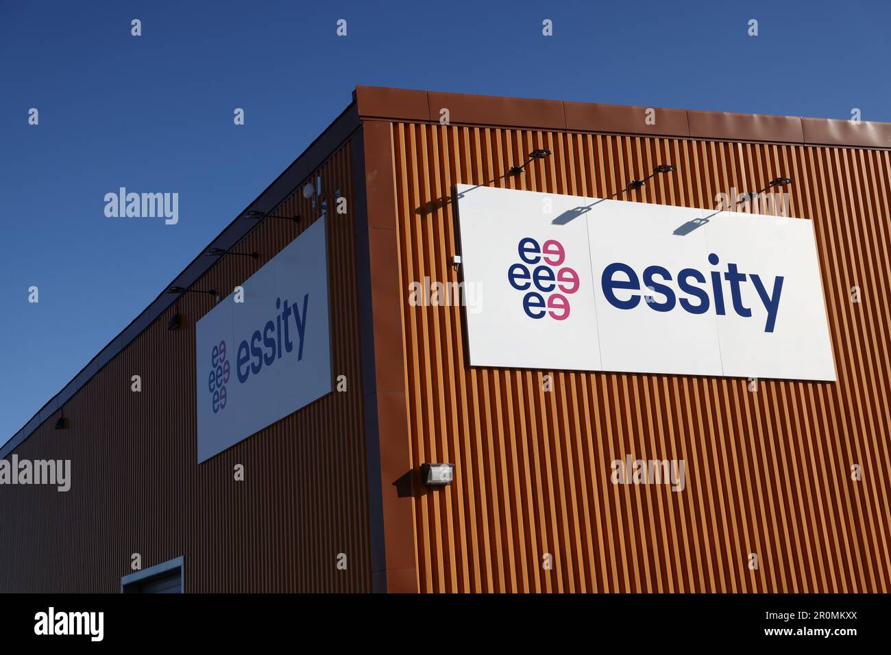 Essity AB, Askersund, Suède. Essity AB est une entreprise mondiale d'hygiène et de santé. Banque D'Images