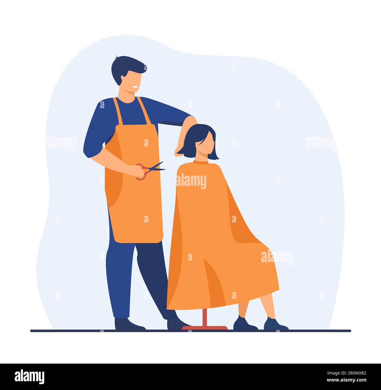 Coiffure la coupe de cheveux du client Illustration de Vecteur