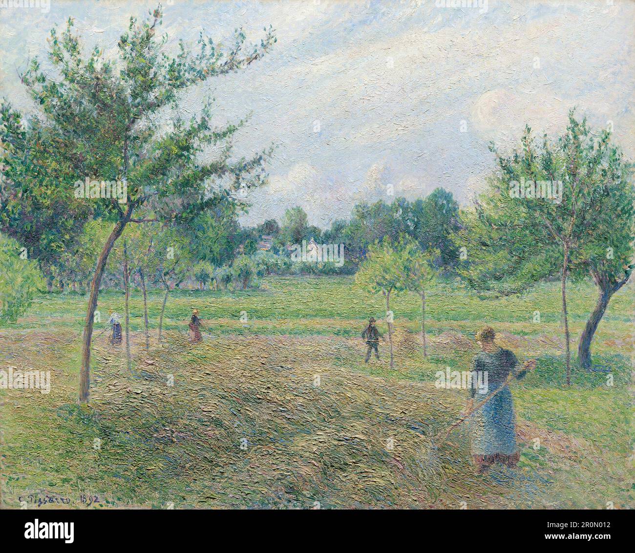 Hraymaking à Éragny Date: 1892 artiste: Camille Pissarro Français, 1830-1903 Banque D'Images