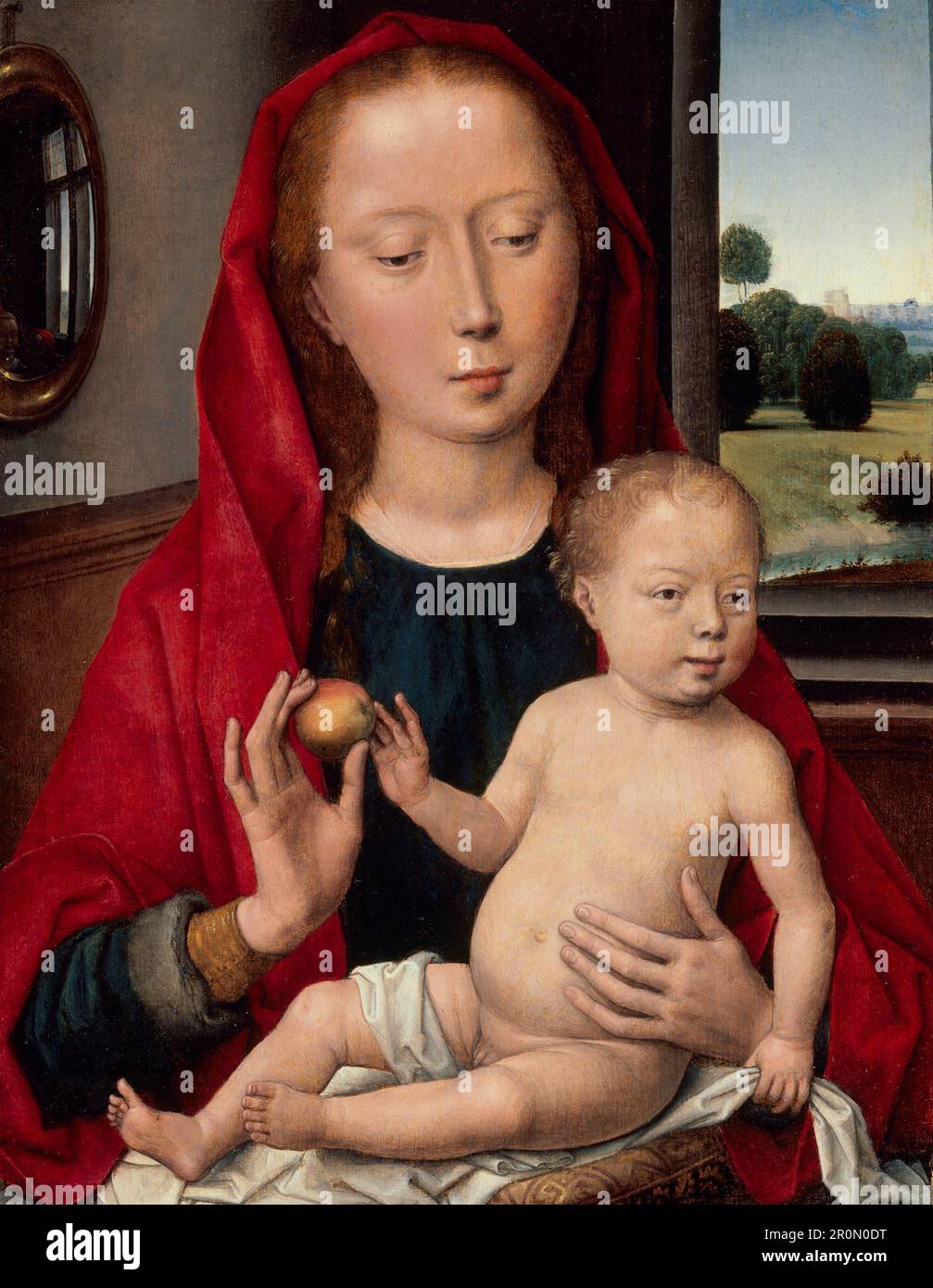 Vierge et enfant Date: 1485/90 artiste: Hans Memling Netherlandish, 1435/40–1494 Banque D'Images