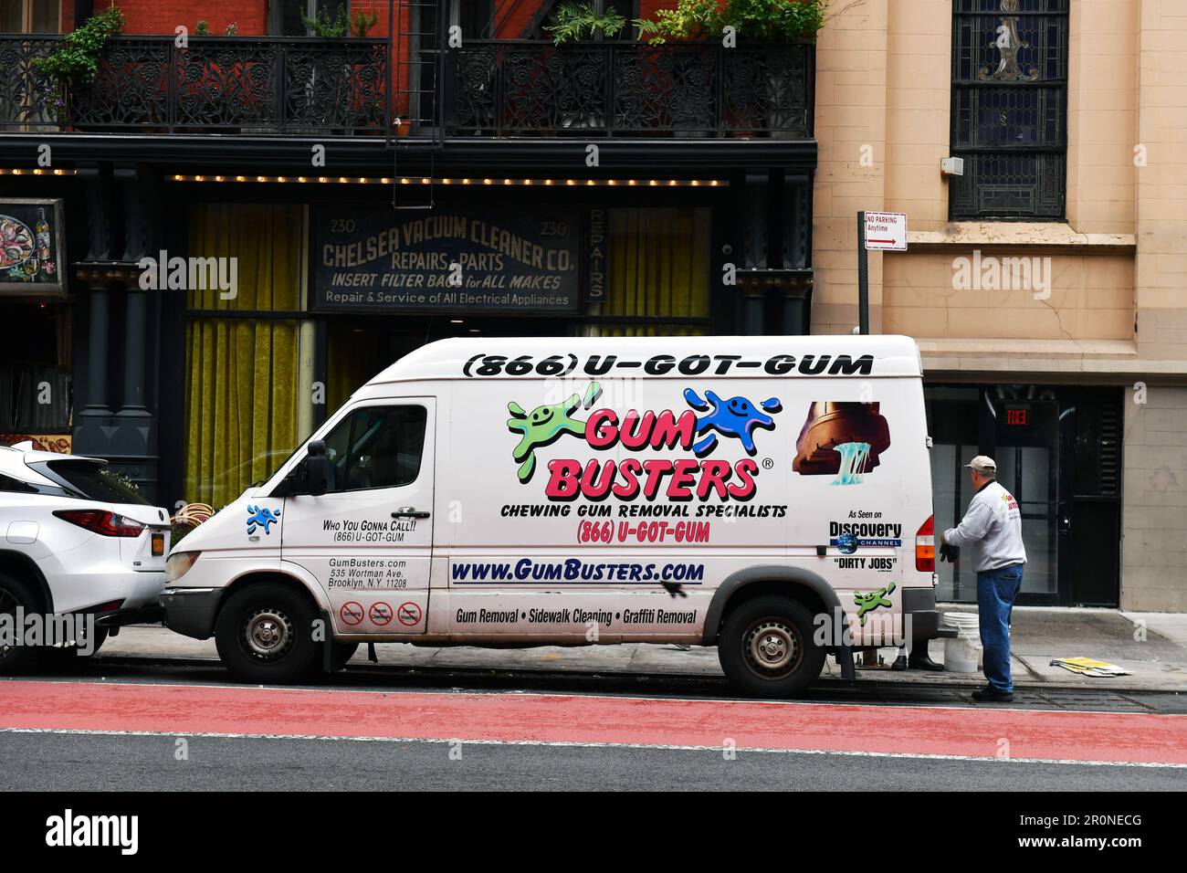 Camion de gomme Busters à New York - États-Unis Banque D'Images