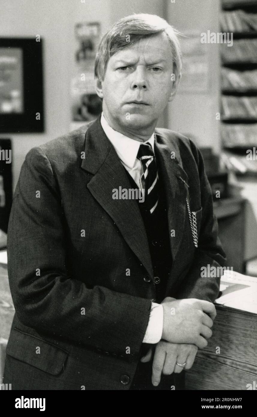 Portrait de l'acteur britannique John Wells, Royaume-Uni 1987 Banque D'Images