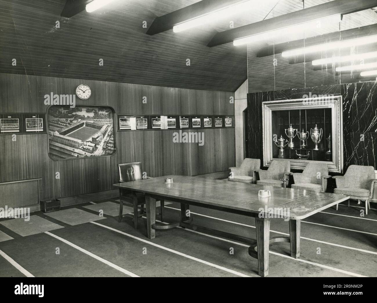 Salle de réunion et de divertissement à Goodison Park, stade de Liverpool du club de football d'Everton, Royaume-Uni 1965 Banque D'Images
