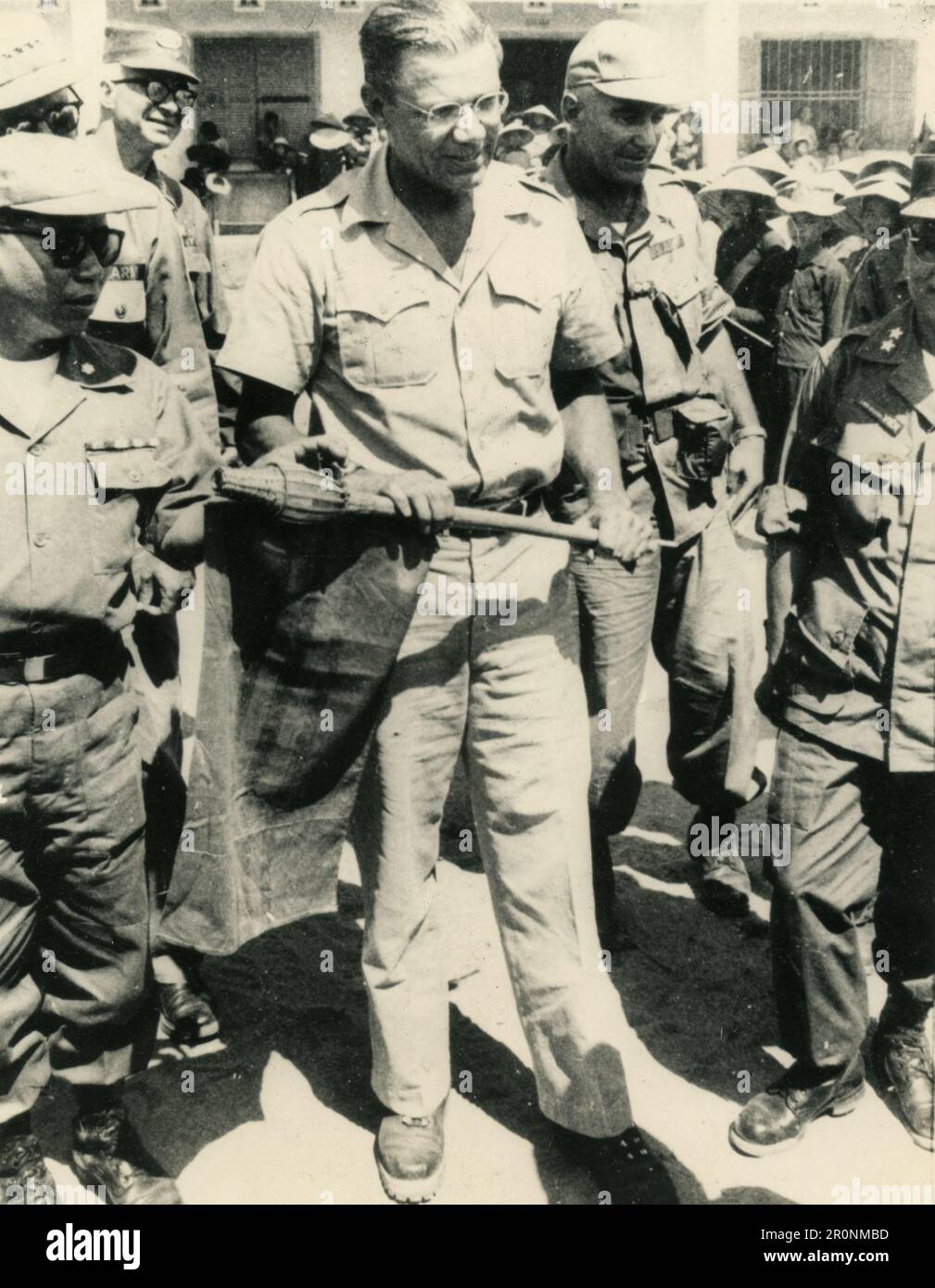 Officiers militaires américains pendant la guerre du Vietnam, Saigon 1965 Banque D'Images