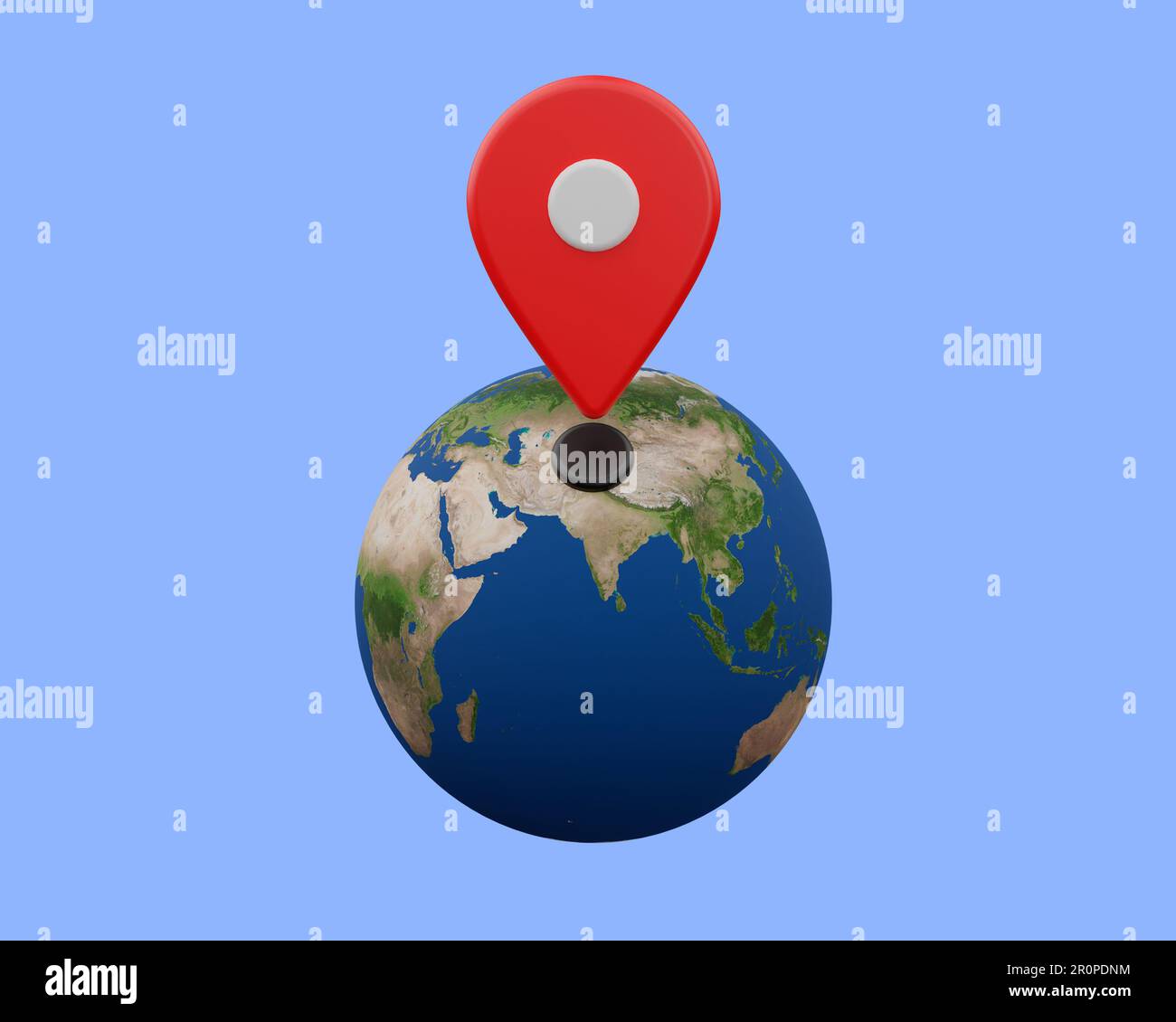 Affichage de l'icône de localisation mondiale 3D Banque D'Images