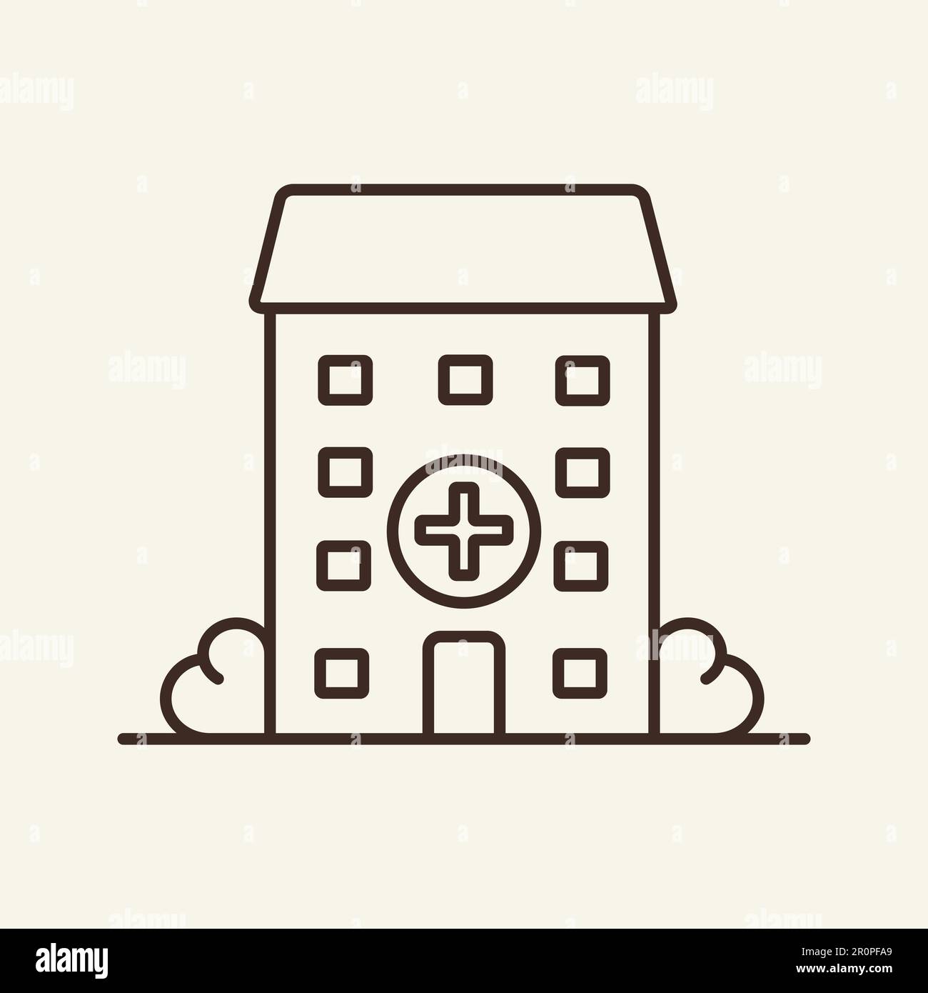Icône de la ligne de l'hôpital Illustration de Vecteur