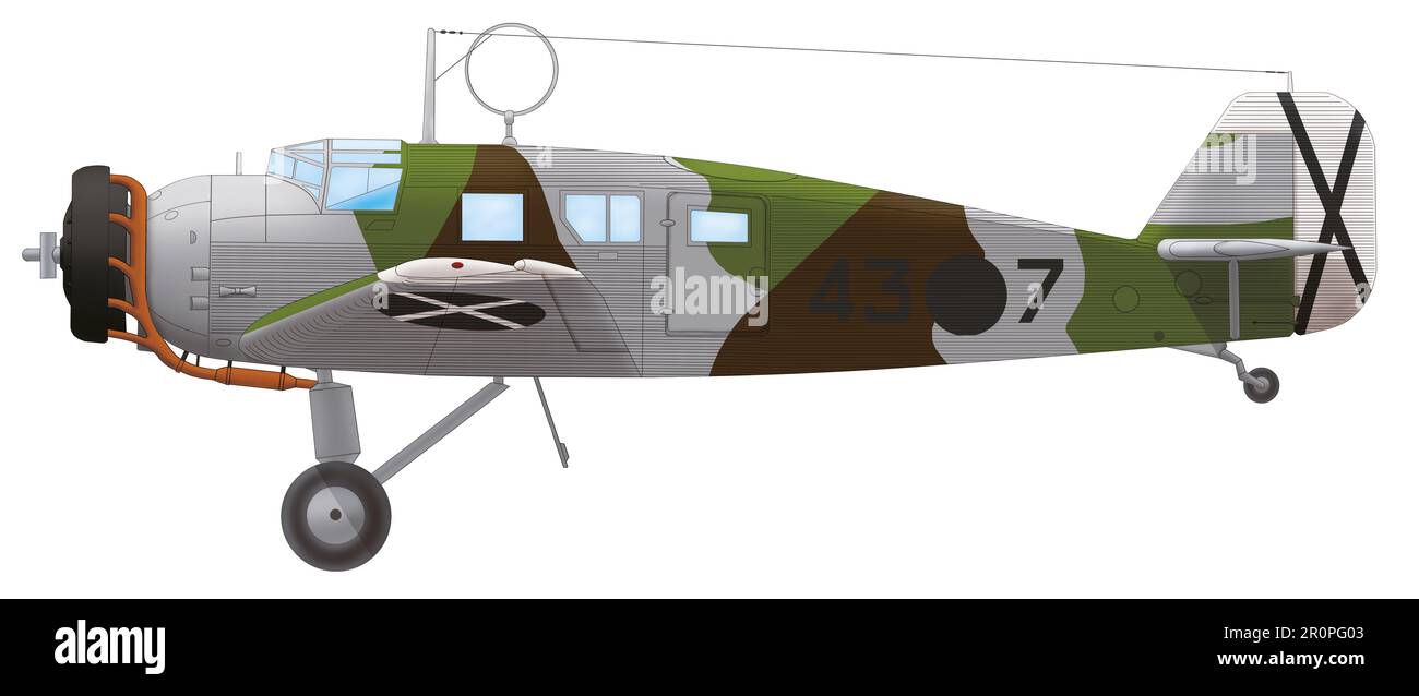 Junkers W 34RBR (43○7) de l'armée de l'air espagnole, 1939 Banque D'Images