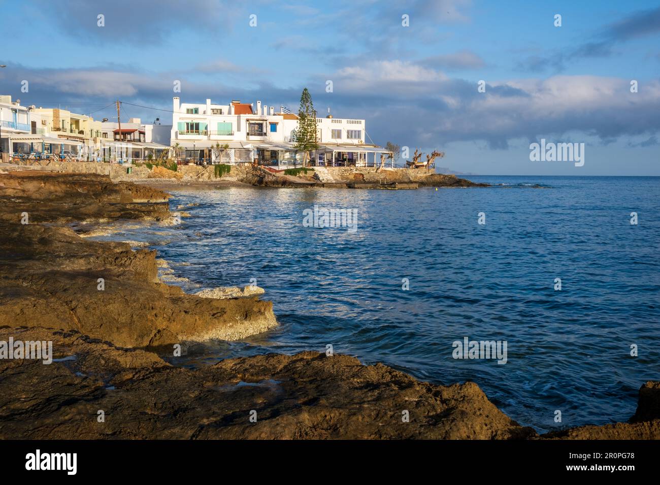 Village balnéaire de Mochlos, Crète Banque D'Images