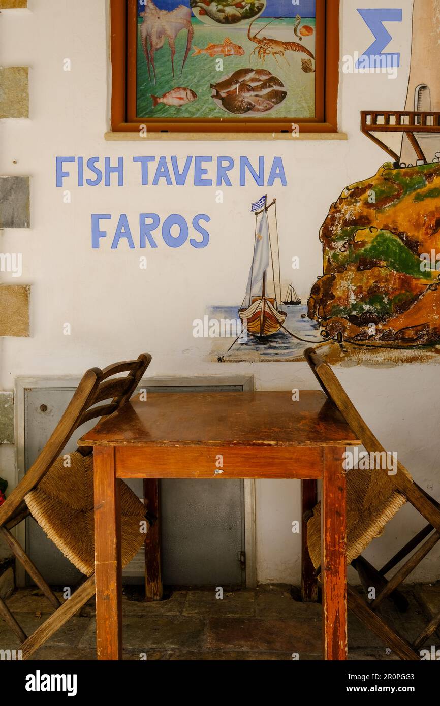 Taverne à Agia Galini, Crète Banque D'Images