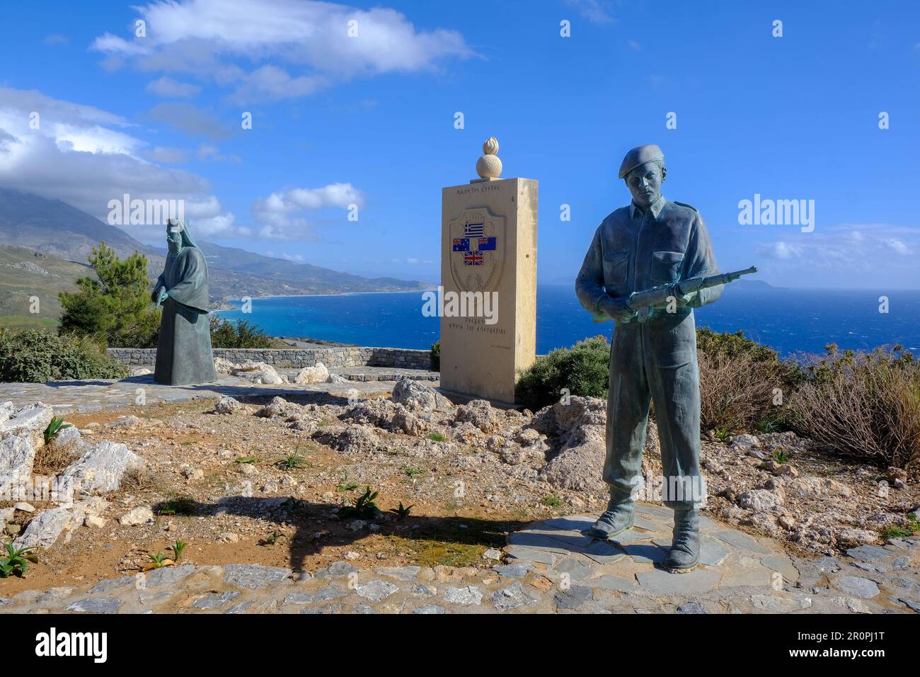 Mémorial à la résistance crétoise contre les nazis pendant la Seconde Guerre mondiale, Crète Banque D'Images