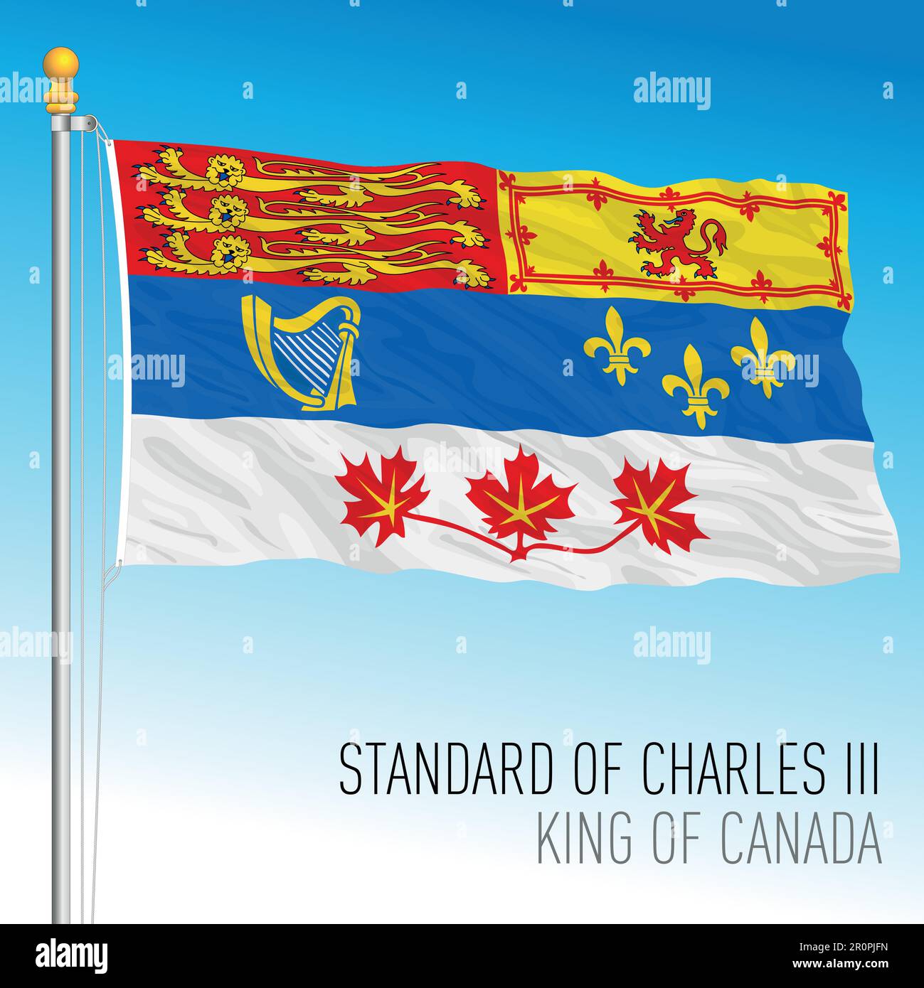 Canadian Royal Standard of King Charles Third, Canada, illustration vectorielle Illustration de Vecteur