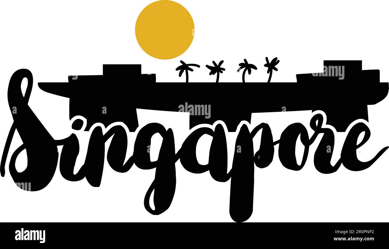 Parler du texte singulish. Symbole élégant des vacances à Singapour. Vecteur Illustration de Vecteur