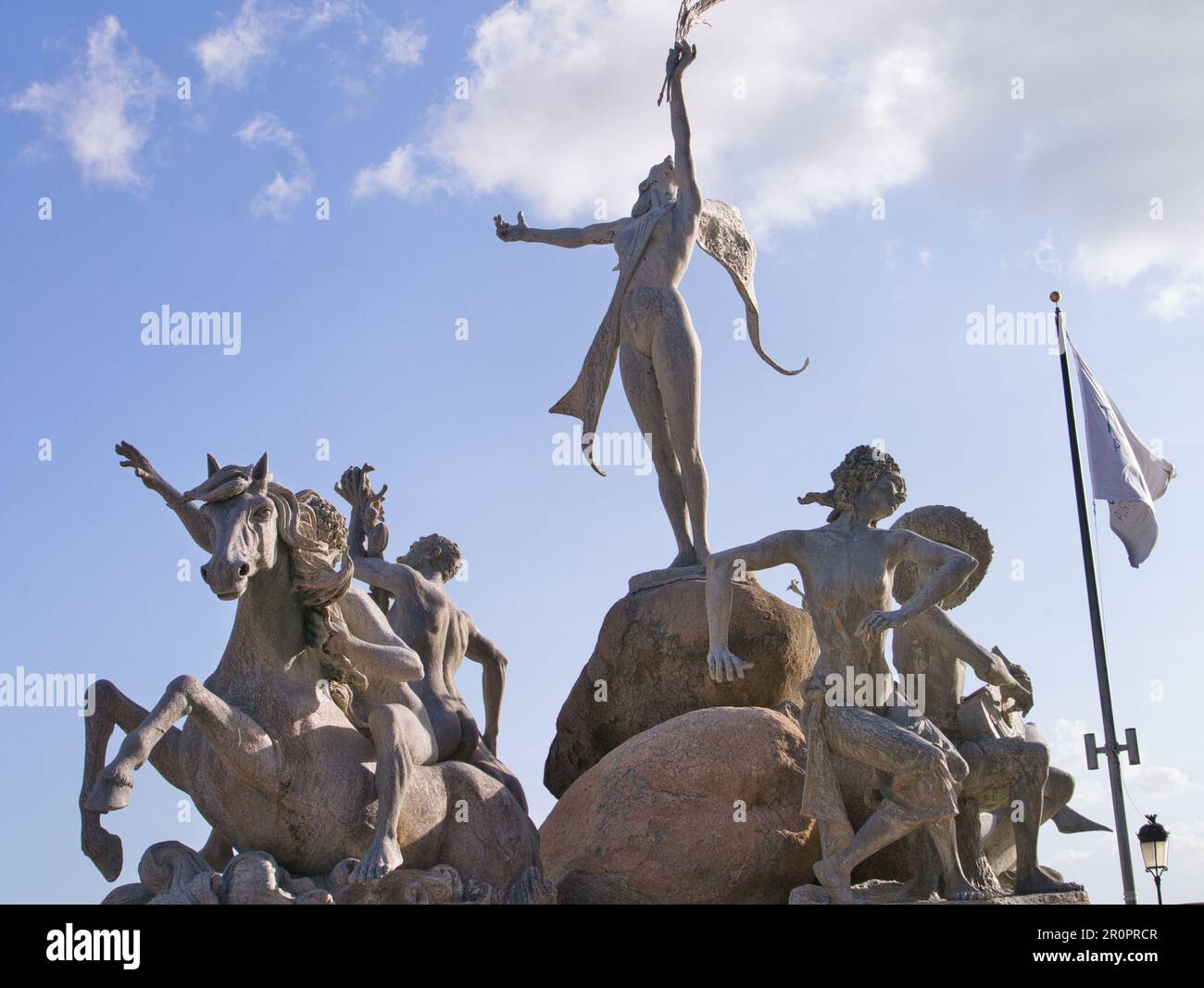 Fontaine de Raices près du Paseo de la Princesa dans le vieux San Juan, Porto Rico. Banque D'Images