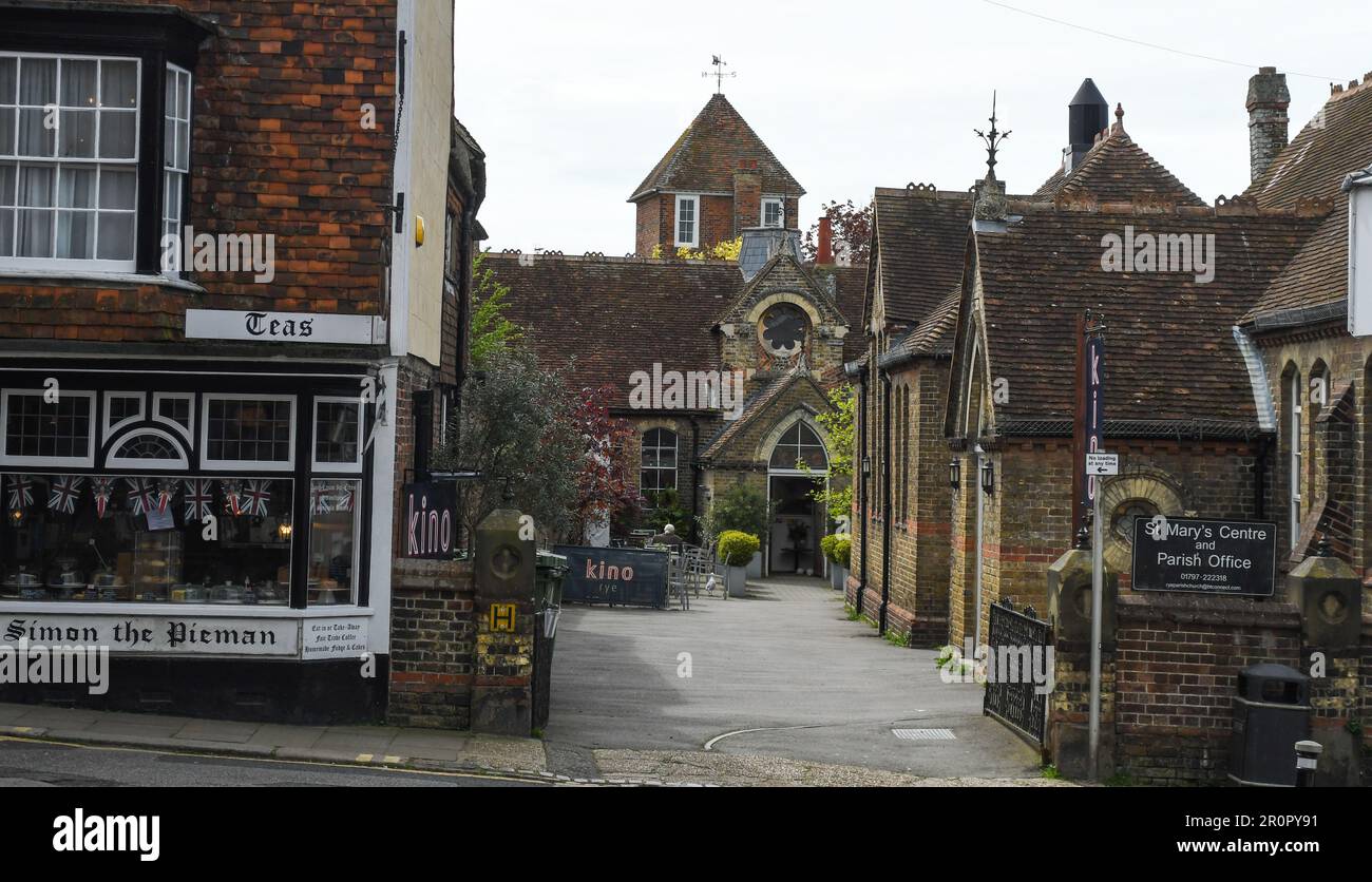 Market Street et Rye Town Hall Banque D'Images