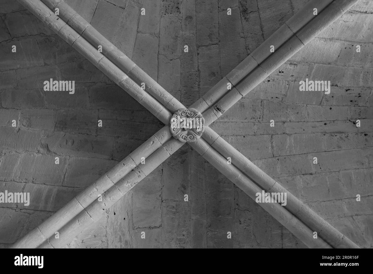 France, Provence. Détail couloir de l'abbaye de Sénanque. Utile pour l'arrière-plan Banque D'Images