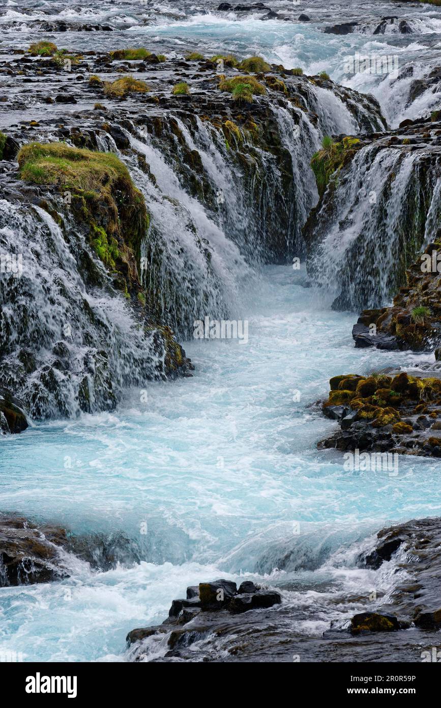 Bruarfoss, cascade de la rivière Bruara, cercle d'or, triangle d'or, sud-ouest de l'islande, Islande Banque D'Images