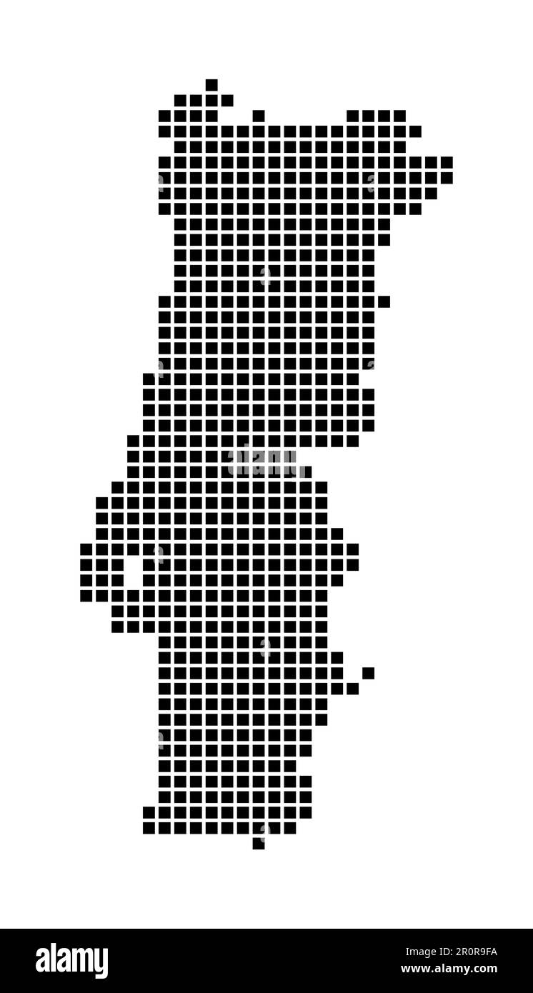 Carte du Portugal. Carte du Portugal en pointillé. Frontières du pays remplies de rectangles pour votre dessin. Illustration vectorielle. Illustration de Vecteur