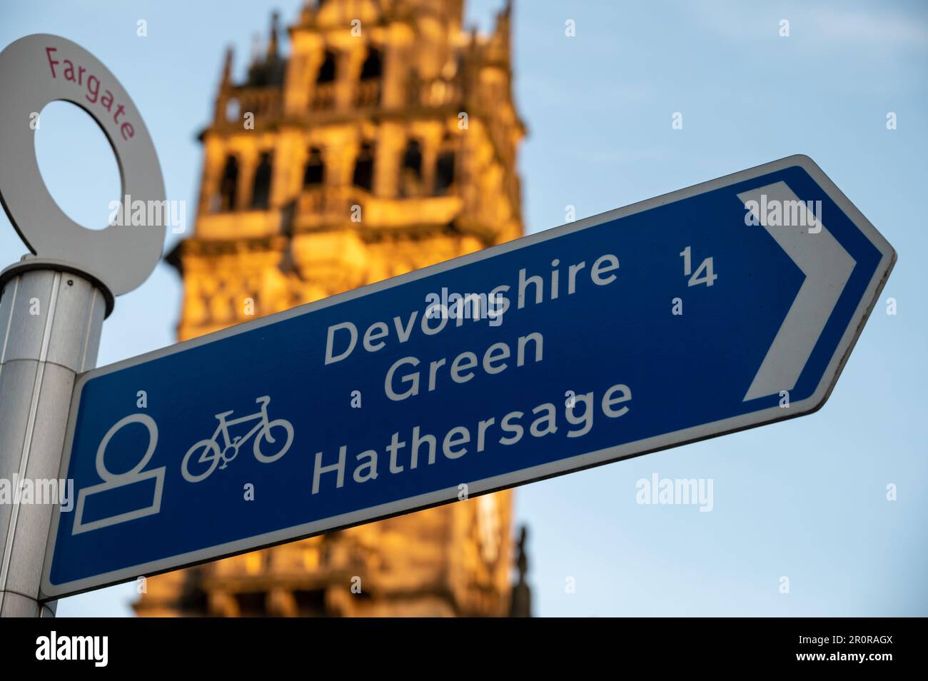 Panneau de guidage pour les touristes à Sheffield Yorkshire, Royaume-Uni Banque D'Images