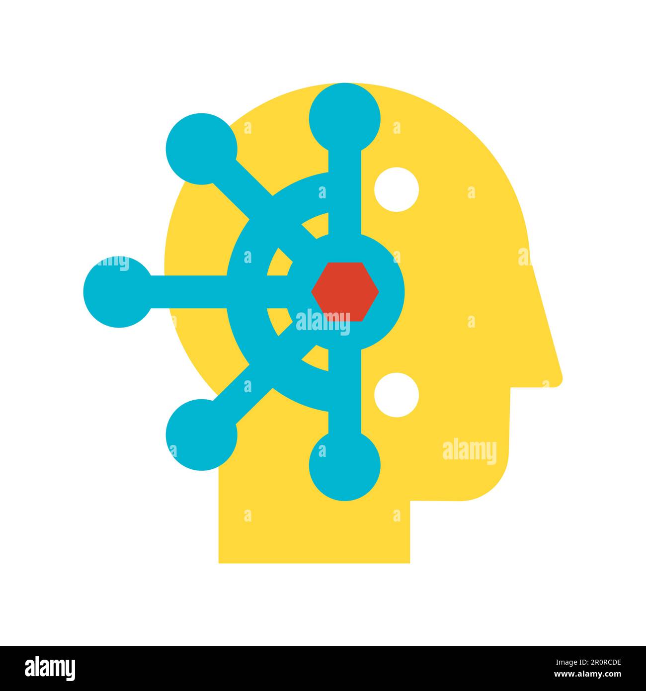 Contrôle mental, manipulation de pensée icône de vecteur plat. Lavage du cerveau, pictogramme de couleur neuroscience Illustration de Vecteur