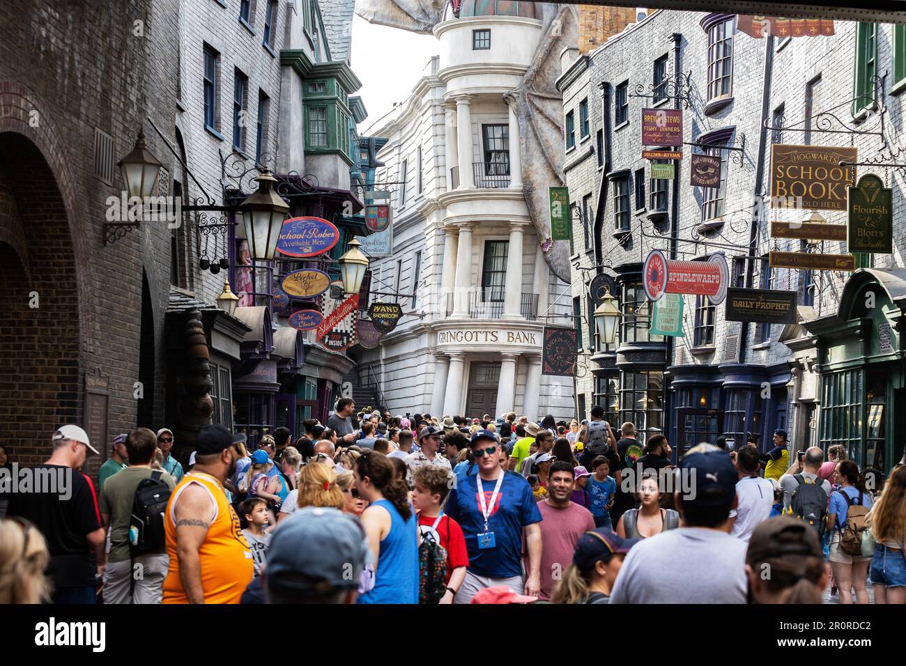 La scène impressionnante de harry Potter avec la Gringotts Bank à Universal Studios, Orlando, Floride, États-Unis Banque D'Images