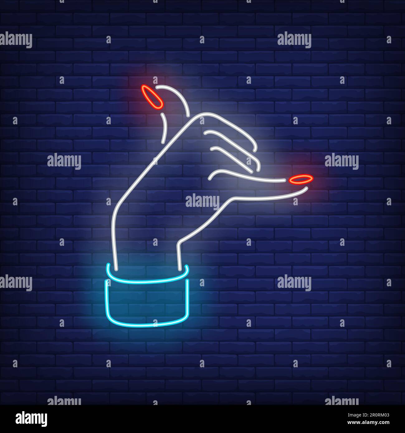 Enseigne au néon Shaka Gesture Illustration de Vecteur