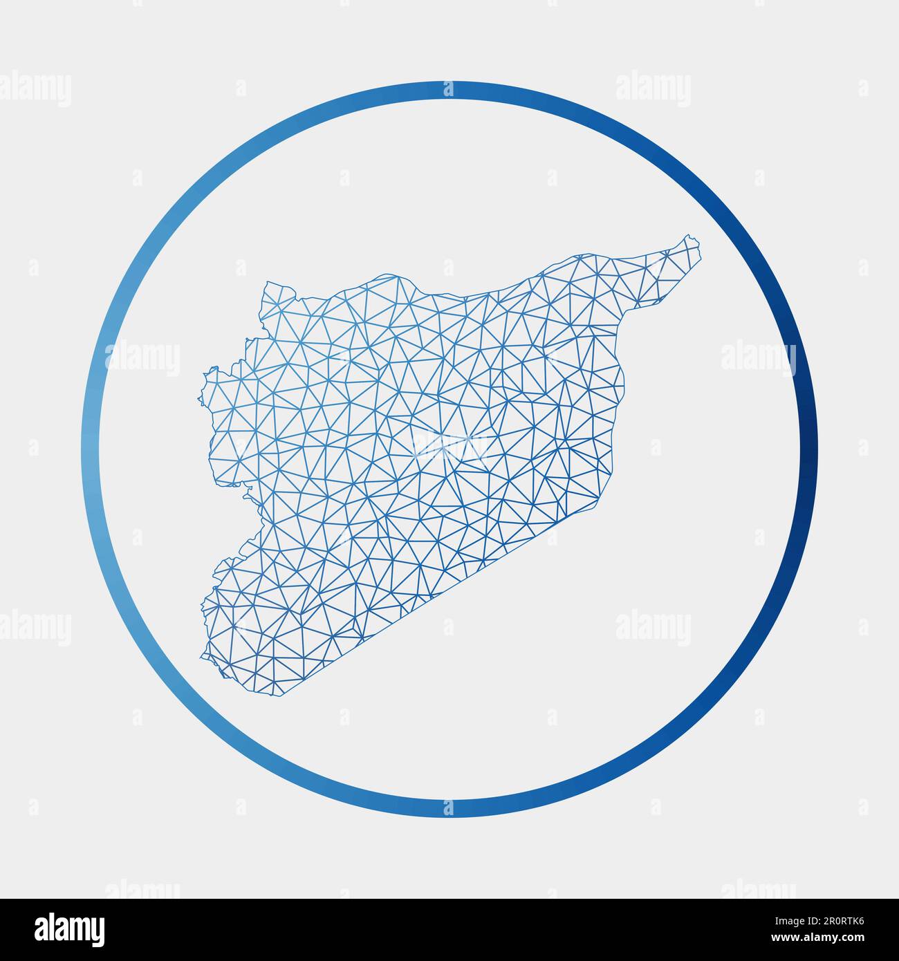 Icône Syrie. Plan du réseau du pays. Signe rond Syrie avec anneau dégradé. Technologie, internet, réseau, concept de télécommunication. Illustration de Vecteur