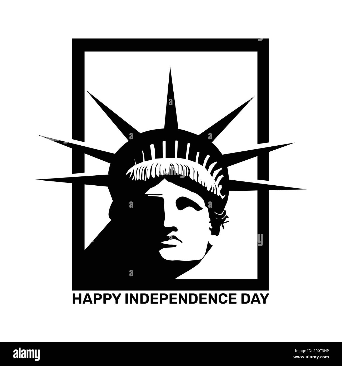 Statue de la liberté silhouette icône portrait style vecteur, USA jour de l'indépendance juillet Illustration de Vecteur