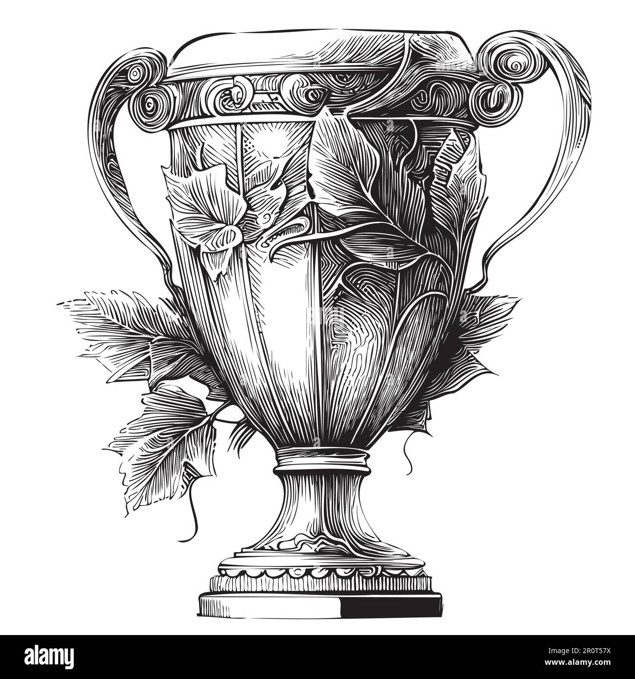 Croquis de la tasse Victory dessinés à la main dans l'illustration Vintage Vector style doodle Illustration de Vecteur