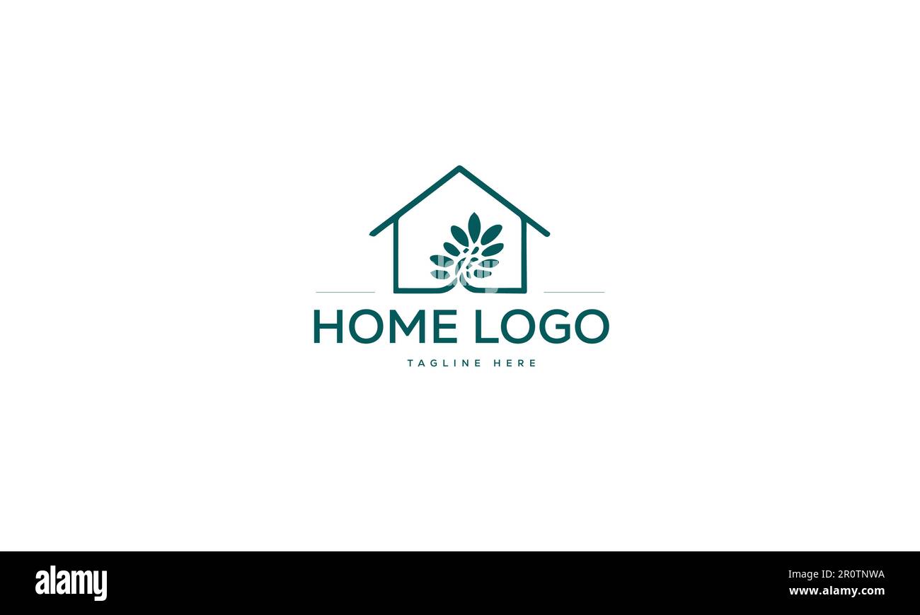 Logo Home avec illustration du logo Leaf Vector. Logo Home. Vecteur de départ. Illustration de Vecteur