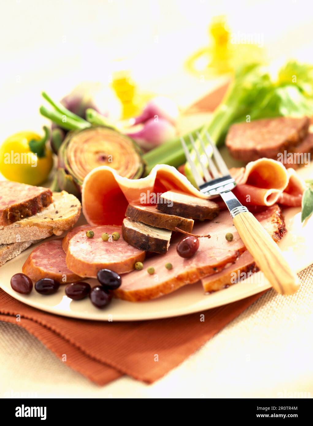 Assiette de charcuterie Banque D'Images