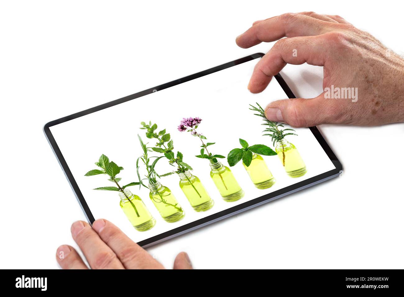 Comprimé photo de la composition de l'huile essentielle Banque D'Images