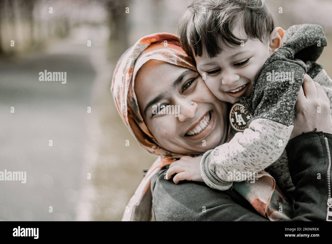 Maman et fils Banque D'Images