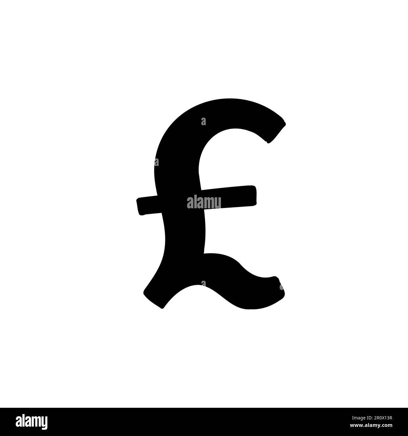 Scribble monnaie argent signe de financement icône Pound Sterling. GBR. Illustration vectorielle de style dessin animé à la main, isolée sur fond blanc. Pour Illustration de Vecteur