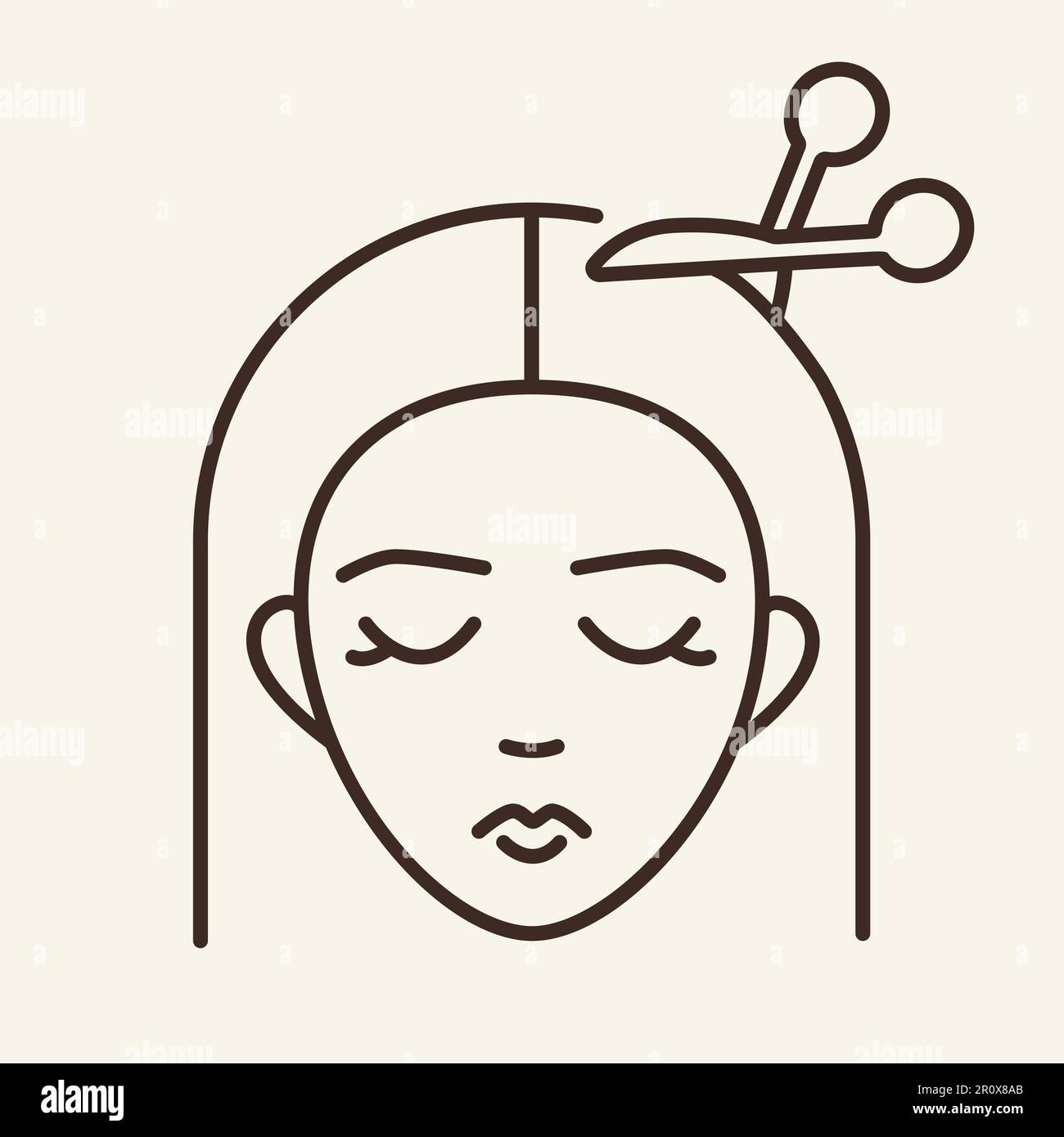 Icône de ligne de coupe Illustration de Vecteur