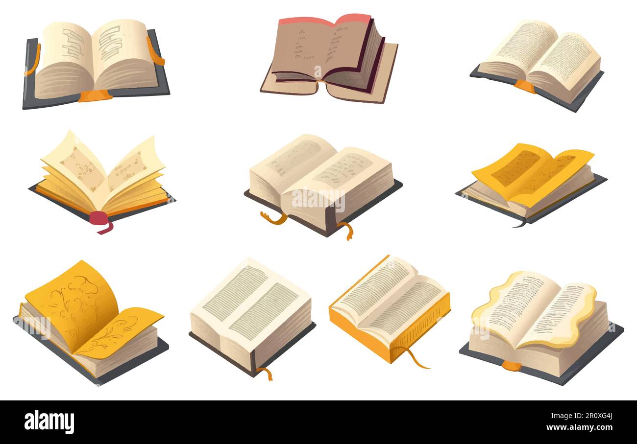 définir l'illustration vectorielle de l'ancien livre magique isoler sur fond blanc Illustration de Vecteur