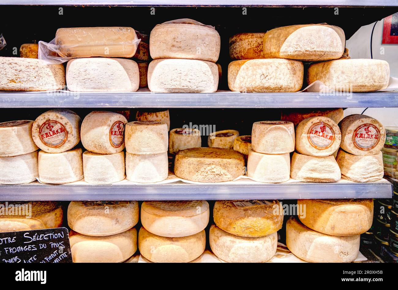 Fromages basques, France Banque D'Images