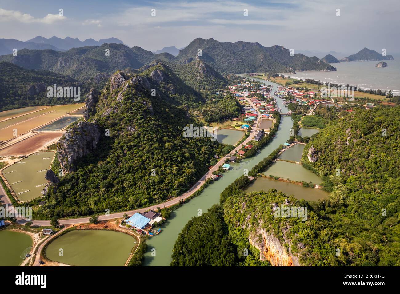 Vue aérienne des monuments de Thaïlande Banque D'Images