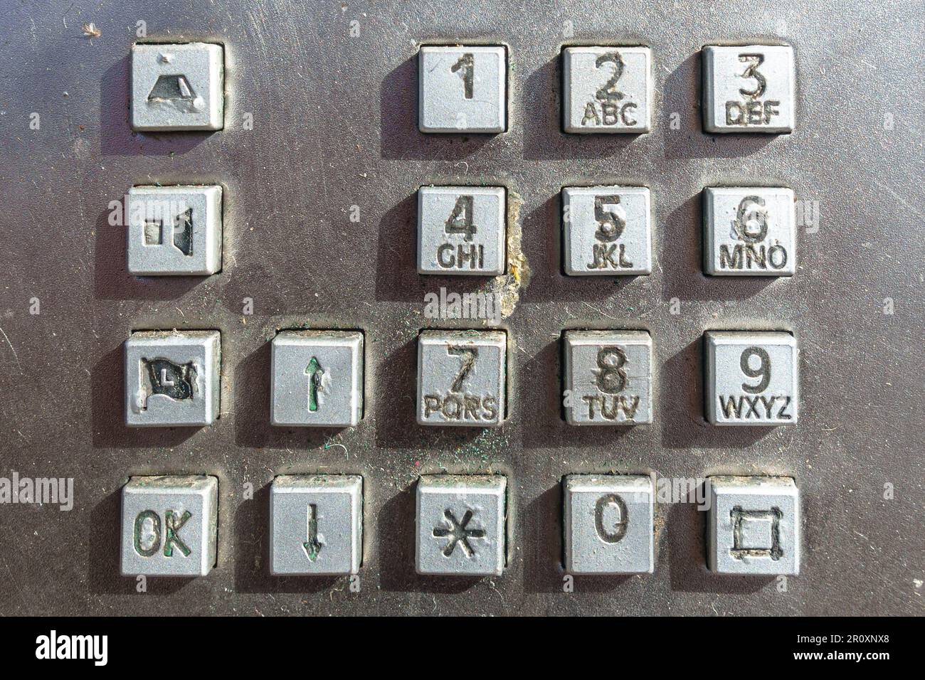 Le clavier d'un téléphone de paiement Telstra Banque D'Images