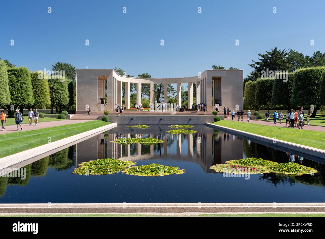 Le cimetière et mémorial américain de Normandie à Colleville-sur-Mer, France Banque D'Images