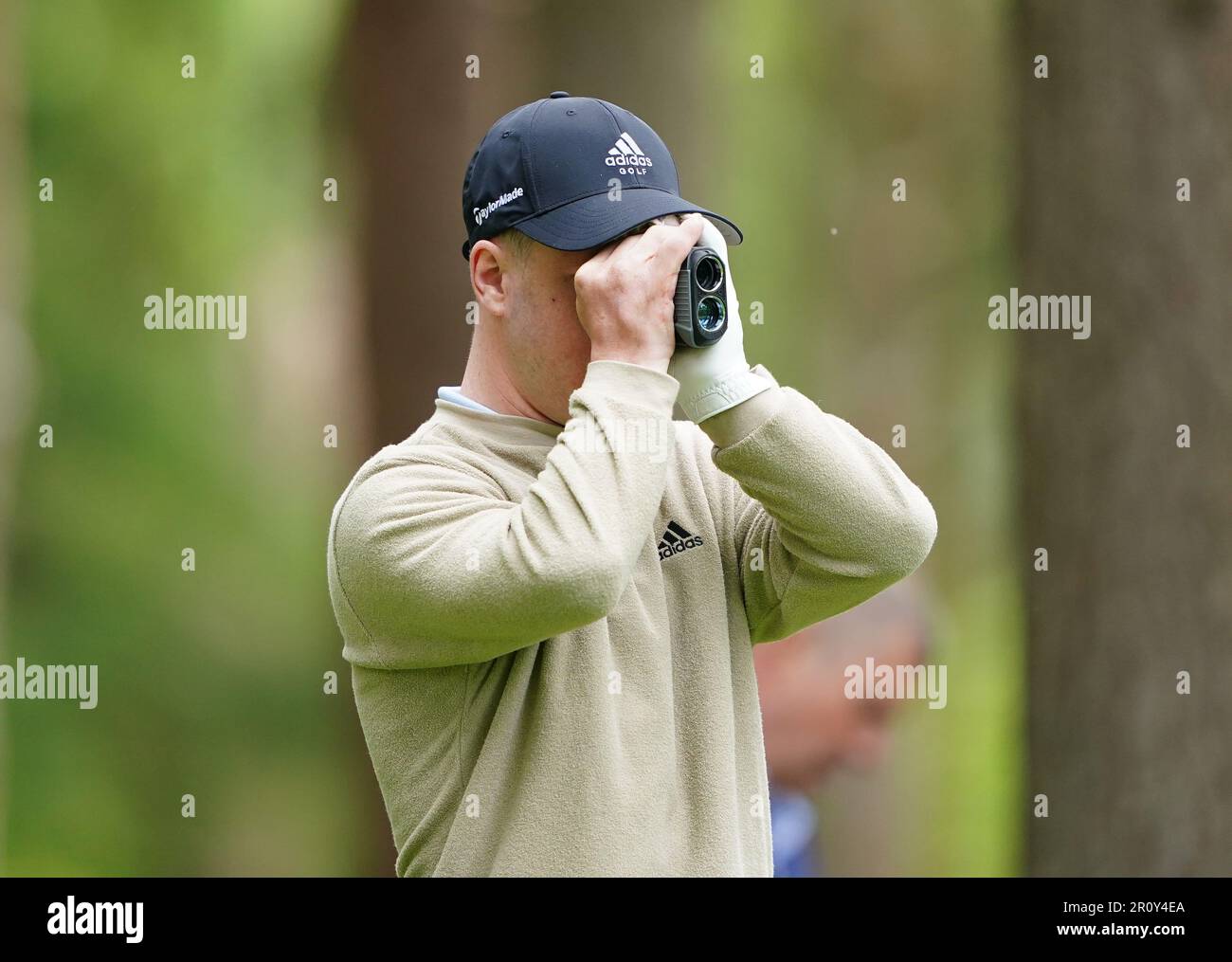 Brendan Lawlor étudie le parcours au cours de la première journée de l'Open G4D au Woburn Golf Club, Milton Keynes. Date de la photo: Mercredi 10 mai 2023. Banque D'Images