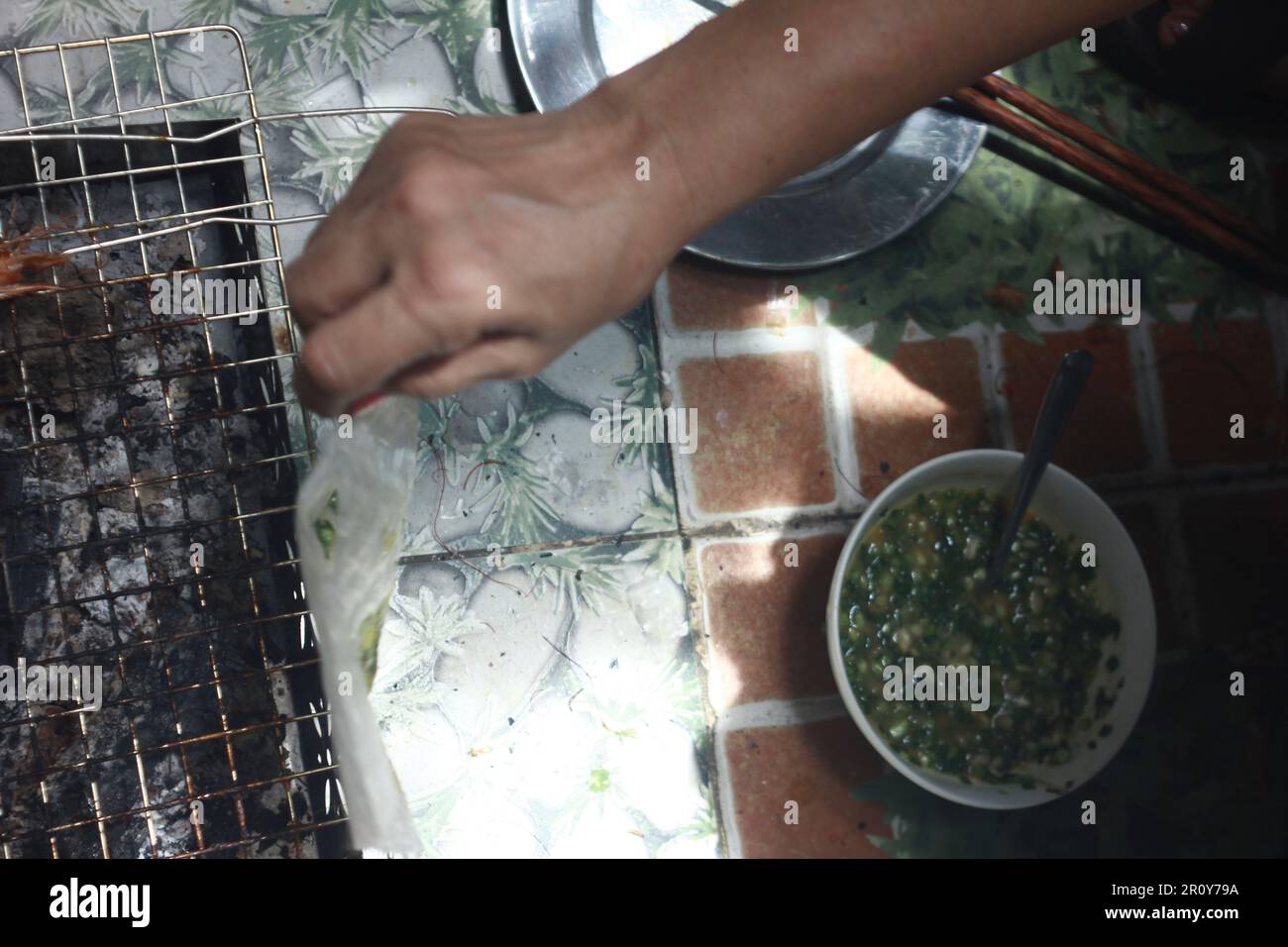 La nourriture vietnamienne a des caractéristiques que très peu de gens savent, le goût est très bon, l'assaisonnement est approprié pour le goût de l'eau Banque D'Images