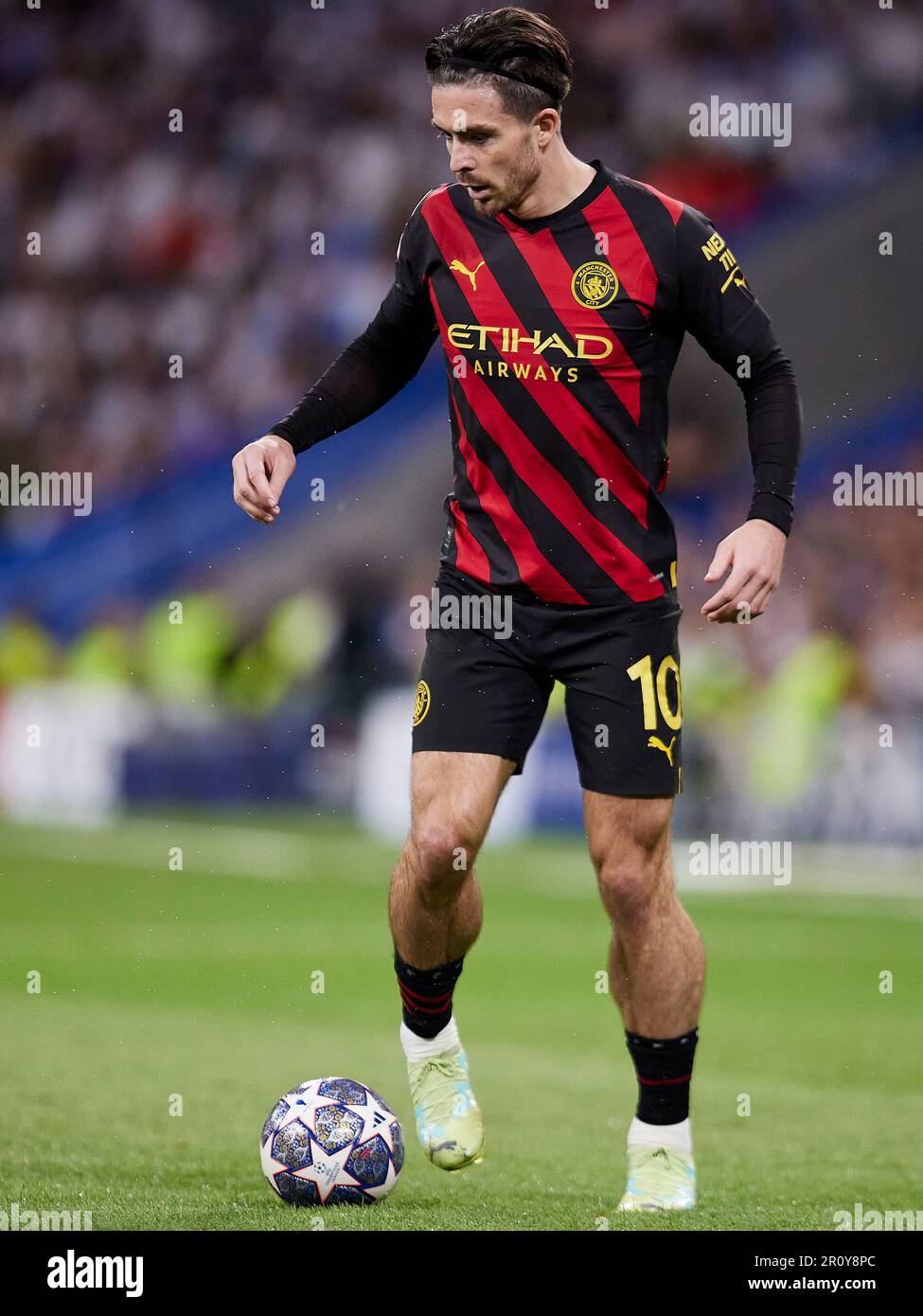 Madrid, Madrid, Espagne. 9th mai 2023. Jack Grealish du Manchester City FC lors du match de football de la Ligue des champions entre le Real Madrid et la ville de Manchester au stade Santiago Bernabeu à Madrid, Espagne, 9 mai 2023 (Credit image: © Ruben Albarran/ZUMA Press Wire) USAGE ÉDITORIAL SEULEMENT! Non destiné À un usage commercial ! Banque D'Images