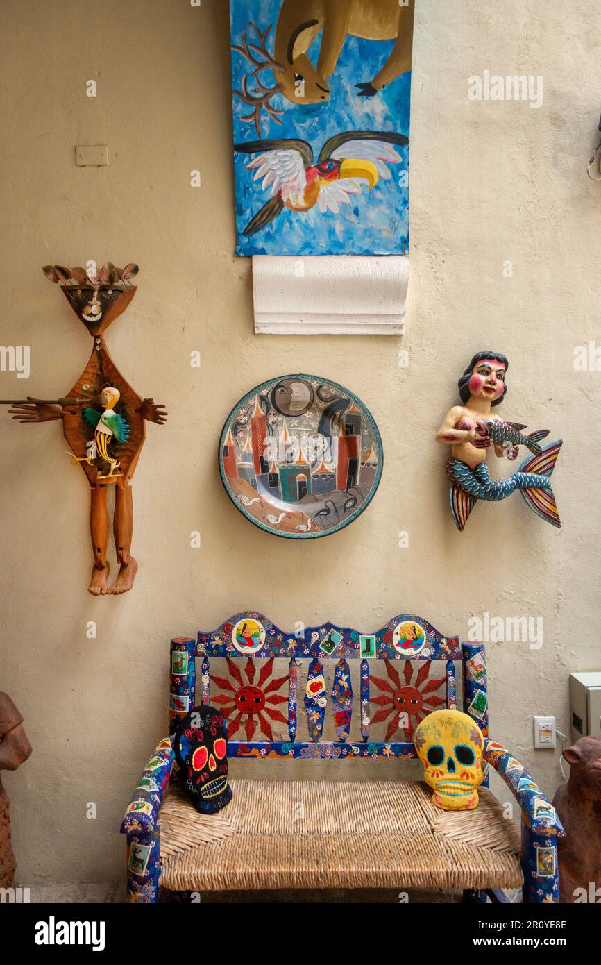 Musée Casa de los Venados dans une maison privée avec une collection d'art populaire mexicain à Valladolid Yucatan Mexique Banque D'Images