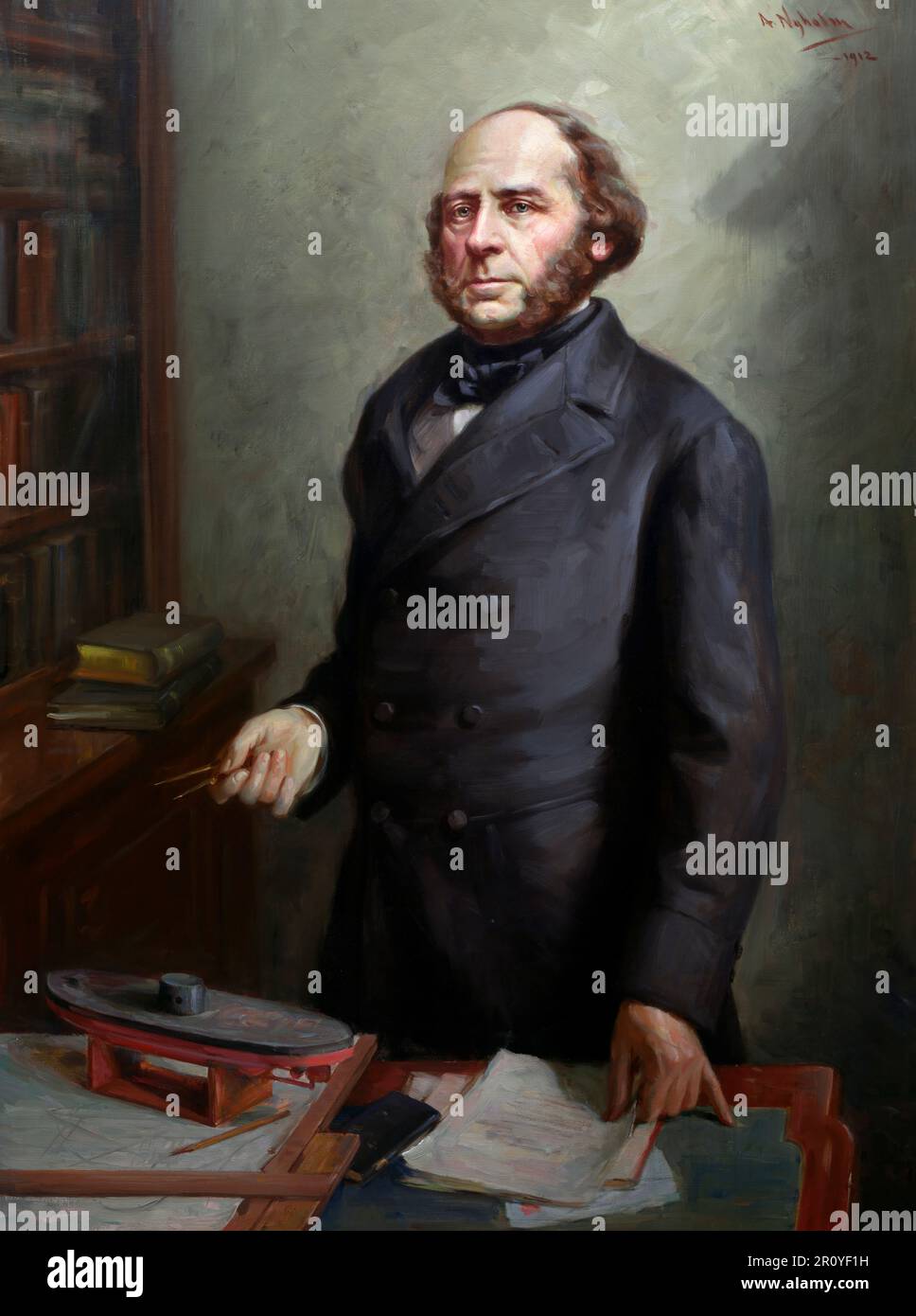 John Ericsson. Portrait de l'ingénieur et inventeur suédois américain, John Ericsson (né Johan Ericsson; 1803-1889) par Arvid Frederick Nyholm, 1912 Banque D'Images