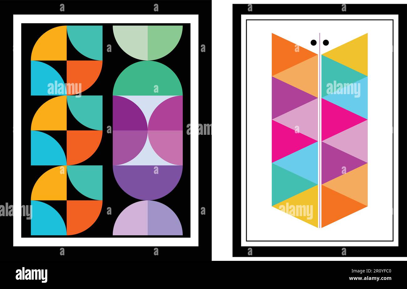 Ensemble universel de cadres abstraits géométriques en toile de fond Illustration de Vecteur