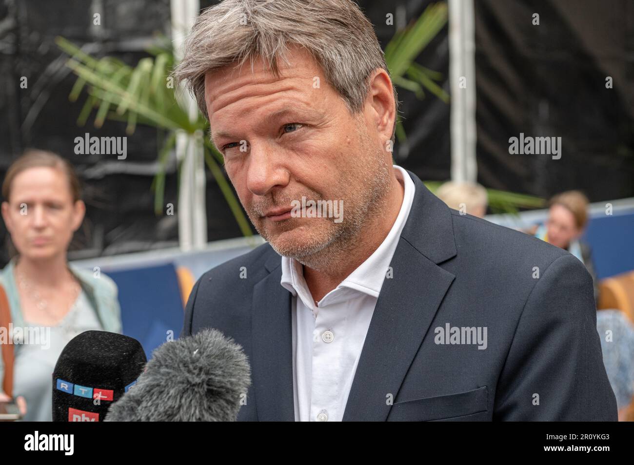 Kiel, Deutschland, 2023 Porträt des Bundes Wirtschaftsministres Robert Habeck in Kiel BEI einer Veranstaltung Banque D'Images