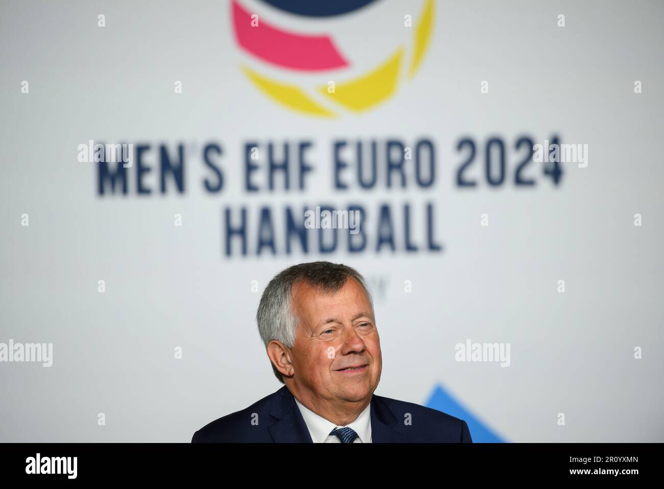 Michael WIEDERER (Président EHF) handball, tirage au sort pour le Championnat d'Europe 2024, sur 10 mai 2023 à Düsseldorf/Allemagne. Banque D'Images