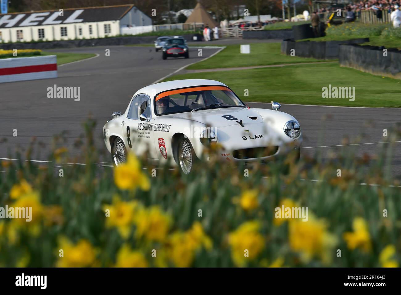 Richard Attwood, Lotus Elite, Moss Trophy, un seul pilote, une course de vingt minutes pour des prototypes de cockpit fermé et des voitures GT suivant le ton du RAC Banque D'Images